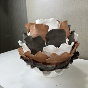 Vase à fleurs en céramique blanche nordique, vases ronds uniques, vase de table en porcelaine, décoration d'intérieur, mariage antique - Product Image 4