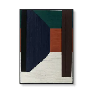 Tissu Mur Art Décor À La Maison Abstrait À La Main Textiles Oeuvre Personnalisé <span class=keywords><strong>Tapisserie</strong></span> Peinture Fil De Coton Suspendu Accent - Product Image 3