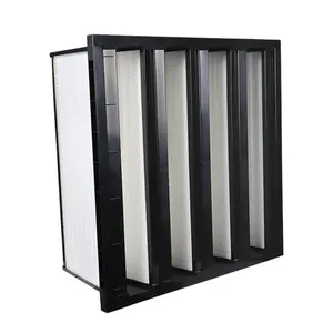 High Efficiency ABS plastic frame F7 F8 F9 Compact Filter / V-bank Mini-pleat HEPA Filter