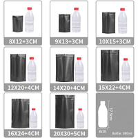Sachets personnalisés imprimés, pochettes verticales mates noires avec fermeture éclair, sacs Mylar givrés refermables, emballage réutilisable