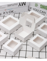 Boîte d'emballage en papier kraft personnalisée, boîte cadeau carrée de petite taille, boîte d'expédition en carton ondulé brun pour savon, fenêtre transparente avec votre logo