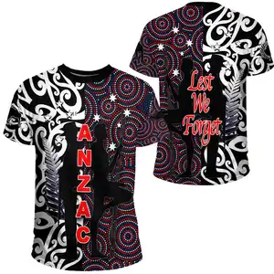Spor T Shirt erkekler spor Anzac gün Aboriginal Kiwi Maori tasarım toptan erkek t-shirt artı boyutu avustralya Aboriginal giyim