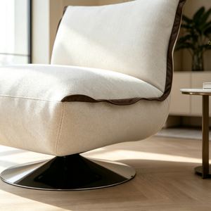Fauteuil inclinable pivotant en lin contemporain <span class=keywords><strong>Letao</strong></span> Tao, fauteuil rembourré doux, dossier robuste, fauteuil de salon luxueux et confortable - Product Image 3