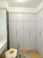 Ensemble de bureau, armoire et étagère d'angle en L sur mesure, moderne, autoportant, réglable, écologique et grande capacité pour chambre à coucher