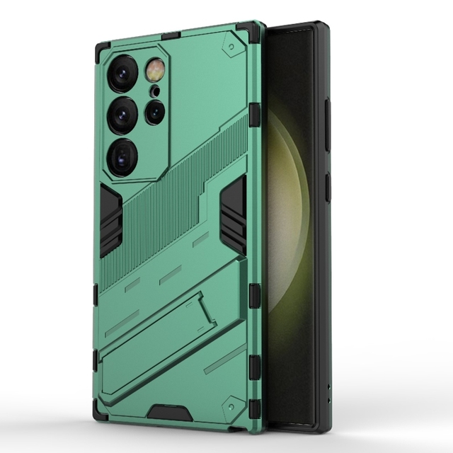 Hot Sale for Samsung Galaxy S24 Ultra 5G Punk Armor PC+TPU Anti Drop Combination Shell With Folding Bracket Phone Case