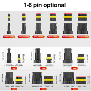 كابل سيارات مقاوم للماء بموصل AMP Superseal ثنائي الأطراف لسلسلة Superseal 1.5، طقم موصلات ذكر وأنثى 18AWG - Product Image 3