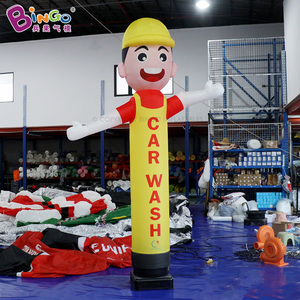 راقص هوائي قابل للنفخ بشعار مخصص على شكل رجل موجة لغسيل السيارات، نموذج إعلاني من النايلون للإعلانات الخارجية - Product Image 2