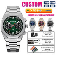 Montre chronographe de luxe pour homme, acier inoxydable, verre saphir, logo personnalisé, fabricant OEM ODM, cadeau, étanche 5 ATM