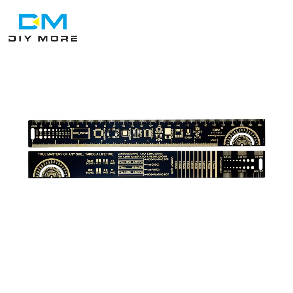 Règle multifonctionnelle PCB x 25CM 10 pouces, outil de mesure, condensateur de résistance, puce IC PCB