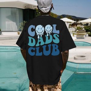 เสื้อยืด FOXA Cool Dads Club สำหรับผู้ชาย ทรงโอเวอร์ไซส์ แขนสั้น ผ้าฝ้าย 100% พิมพ์ลายกราฟิก สำหรับวันพ่อ - Product Image 3