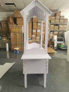 Chariot à bonbons en PVC blanc pour mariage, prix <span class=keywords><strong>de</strong></span> gros, décoration <span class=keywords><strong>de</strong></span> fête avec roues pour les fêtes - Product Image 5