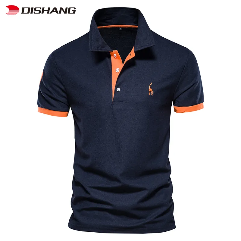 European And American Fawn Embroidery POLO Shirt Men's Short-sleeved Cow Land Mesh Men's T-shirt