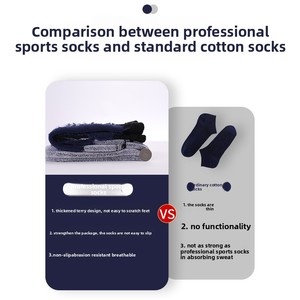 Chaussettes de basketball épaisses, respirantes, absorbant la transpiration, antidérapantes, résistantes à l'usure, en coton peigné, couleur unie, chaussettes de sport - Product Image 2