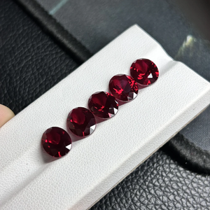 Corte ovalado 3x5mm a 13x18mm 8 # Corindón sintético <span class=keywords><strong>rojo</strong></span> <span class=keywords><strong>oscuro</strong></span> Paloma Sangre <span class=keywords><strong>Rojo</strong></span> Rubí Piedras preciosas sueltas - Product Image 5