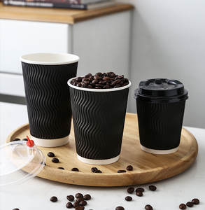 Tasse à café à double paroi avec couvercles Soutien-gorge collant Gobelets en papier bon marché pour le stockage des bols et tasses à fruits jetables - Product Image 5