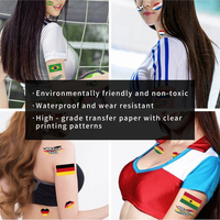 Vente en gros, autocollants de visage de fête de vacances, de défilé, de fans de match de football, drapeau de joie, autocollants de tatouage de haute qualité