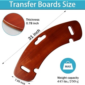 Tabla de transferencia de madera maciza para ancianos y pacientes con discapacidad, 69,5 x 20 x 2 cm, ayuda auxiliar para la movilidad - Product Image 4