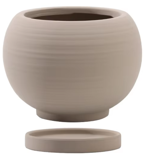 Sfera Rotonda Color Moka con Finitura Spazzolata