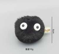 Porte-clés en fausse fourrure de vison, petit pendentif figurine boule de charbon, article décoratif en gros