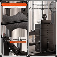 Machine Smith en acier robuste avec système de poulies à câble double indépendant pour usage domestique, multifonctionnelle pour squats, développations au banc et exercices pectoraux
