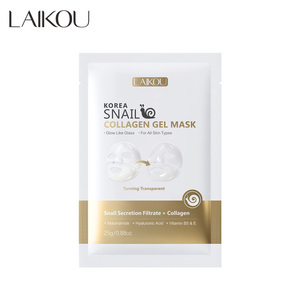Masque facial en gel de collagène d'escargot format voyage 25 ml, hydratant en profondeur, masque en feuille pour le visage, vente en gros - Product Image 1