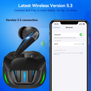Bx16 Cao Cấp ENC Tiếng Ồn Hủy Bỏ Cuộc Gọi Điện Thoại Mic <span class=keywords><strong>Bluetooth</strong></span> 5.3 USB C Loại Sạc Nhanh Không Dây Chơi Game Trong Tai Tai Tai Nghe Earbuds - Product Image 2