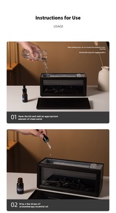 2025 New arrivals ngọn lửa hương liệu độ ẩm phòng 300ml siêu âm lò sưởi khuếch tán hương thơm với từ xa - Product Image 5