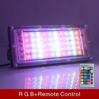 Projecteur Led imperméable conforme à la norme IP65, éclairage d'extérieur à large faisceau, lumière blanche froide, chaude, rouge, verte, bleue, rvb, 50W 220V, 2 pièces
