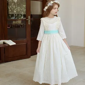 女の子のための美しい最初の聖体拝領ドレス2-14歳の小さな女の子のボールガウンのドレス2024フルレングスの花の女の子のドレス