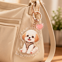Transparenter Acryl-Schlüsselanhänger Anpassbar DIY Schlüsselring Durchsichtiger Charm-Anhänger für Bastelprojekte & Geschenke