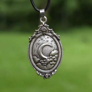 Vintage Unique Wizard Mountain Sunrise Moonset Moon Phase Collar Regalo de fiesta para mujeres que aman los temas místicos y celestiales - Product Image 5