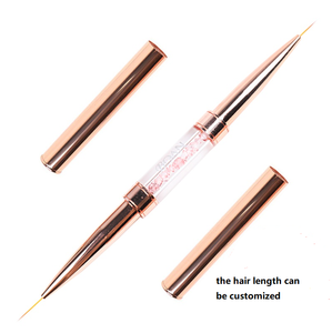 แปรงไลเนอร์สำหรับตกแต่งเล็บแบบสองหัว ด้ามจับสีโรสโกลด์ ขนไนลอนสังเคราะห์ สำหรับวาดเส้นเล็กๆ สำหรับงานศิลปะบนเล็บและงานฝีมือทำเล็บ - Product Image 5