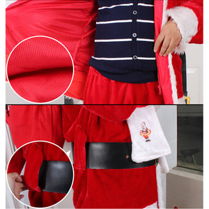Costumi della mascotte di natale della peluche del velluto adulto rosso del vestito di babbo natale di lusso <span class=keywords><strong>per</strong></span> gli uomini - Product Image 6
