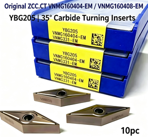 Insertos de Carburo de Diamante Originales ZCC.CT VNMG160404-EM VNMG160408-EM YBG205 de 35 Grados, Herramientas de Torneado CNC para Acero Inoxidable - Product Image 1