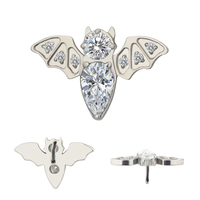 ASTM-Piercing de titanio F136 para mujer y niña, pendientes internos de Labret sin rosca, joyería corporal en forma de abeja