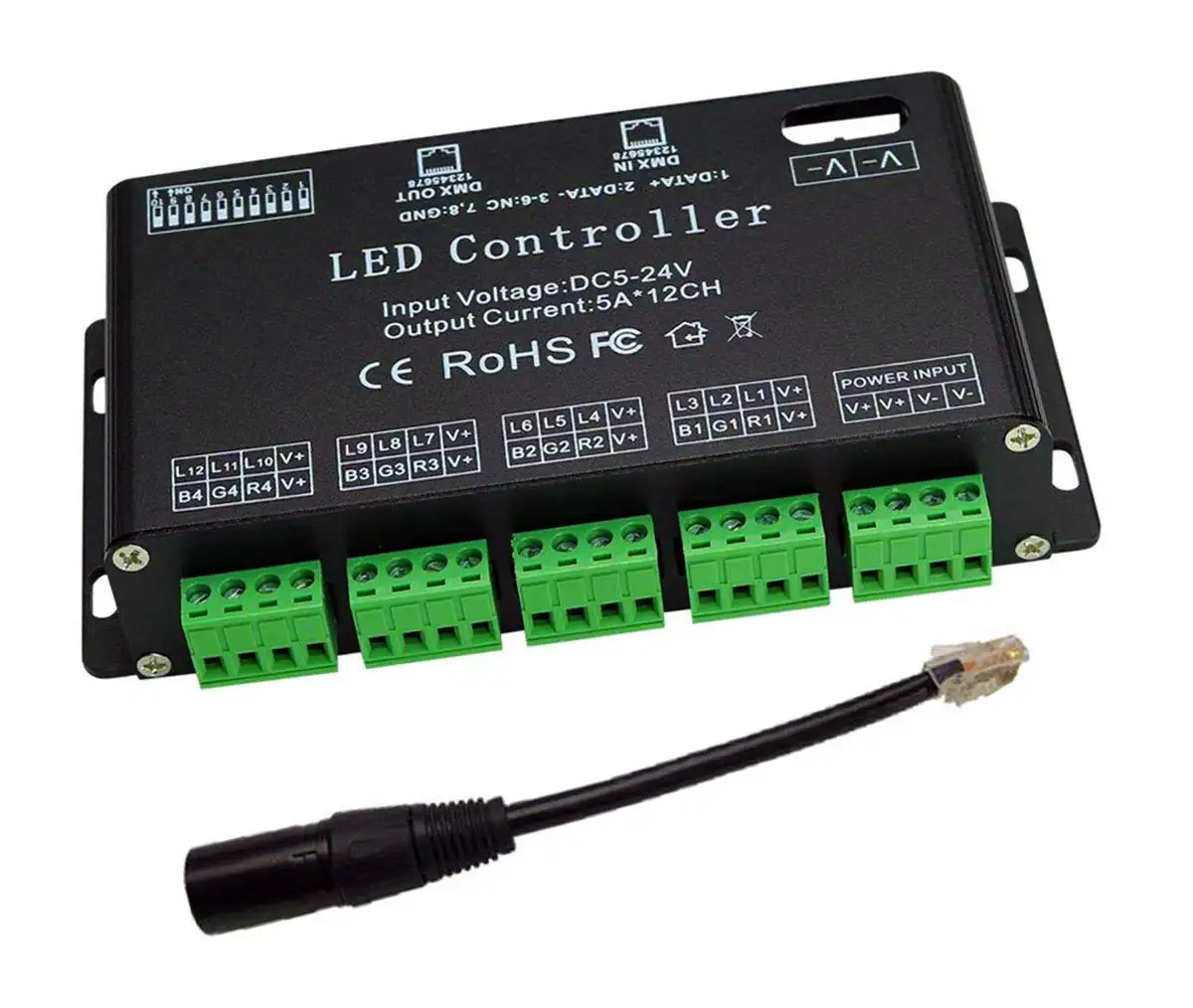 12 Kanaals Dmx Decoder, Rgb Led Strip Controller Dmx512 Decoder Dimmer Driver DC5V-24V Led Licht