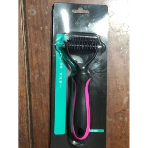 <b>Pet</b> Detangling Comb Stainless Steel Double Sided For Dog Grooming Convenient Blue Pink Handle - Product Image 4