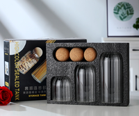 Stoples Kaca dengan Tutup Gabus Bulat, Kaca Borosilikat Tinggi, Wadah Penyimpanan Kopi, Wadah Penyimpanan Makanan Dapur, Wadah Teh, Kacang, Rempah-rempah