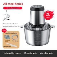 Penggiling Daging Listrik Stainless Steel Portabel Blender Dapur Mesin Pencacah Penghancur Pengolah Makanan Untuk RV Restoran Kapasitas 3L