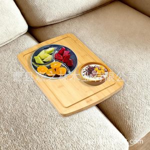 Bamboo Sofa Tray 40.9x26.4x29.5cm <b>Storage</b> Box For Living Room Center Use - Product Image 2