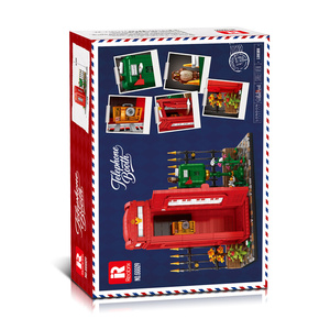 Reobrix 66609 British Phone Booth Building Kit 1707 Pcs Light-Up Street Scene Model with Sensor LED <strong>Vintage</strong> Red Cabin Bricks Set - Product Image 5