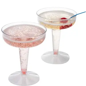BST Party Dessert Cups 4 Oz Creative Disposable Unbreakable Champagne Cocktail Glasses for Martini, Birthday, Wedding