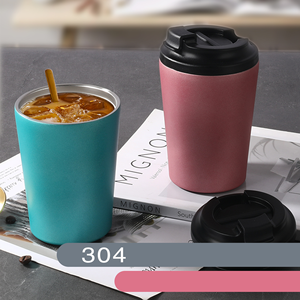 แก้วกาแฟเก็บความร้อนขนาด 380 มล. พร้อมขีดบอกปริมาณ ทำจากสแตนเลส 304 พกพาสะดวก แก้วกาแฟเดินทาง สกรีนโลโก้ได้ - Product Image 4