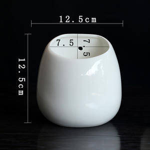 Fioriera Rotonda in Ceramica <span class=keywords><strong>da</strong></span> Parete, Portavaso Semicircolare Sospeso per <span class=keywords><strong>Piante</strong></span> Grasse ed Edera Rampicante - Product Image 6