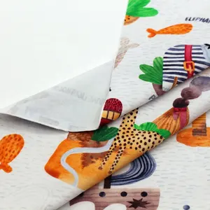 قماش سبانديكس 5 قطن 95 مطبوع رقميًا بتصميم حيوانات كرتونية لطيفة الأعلى مبيعًا لملابس الأطفال