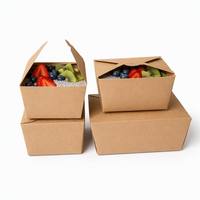 Boîte à emporter jetable avec couvercle transparent, conteneur alimentaire rectangulaire en papier kraft, logo personnalisé OEM, vente en gros, emballage alimentaire écologique