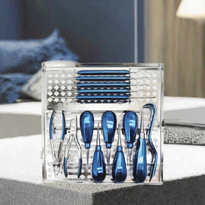Juego de Instrumentos Quirúrgicos Dentales Azules, Esterilizables, Manuales, Veterinarios, con Estuche de Almacenamiento de Aleación de Aluminio - Product Image 3