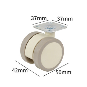 2 Inch Caster Wheels Set of 4, Heavy Duty Casters with Dual <b>Lock</b> Brake, No Noise PU Swivel Plate Wheels for Furniture, Workbench - Product Image 6