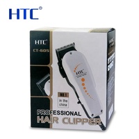 Tondeuse à cheveux professionnelle HTC CT-605 avec cordon, lame en acier à haute teneur en carbone, puissance élevée, pour salon, barbier, usage domestique, modèle privé