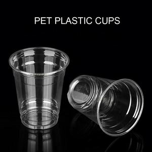 Factory Custom <b>Plastic</b> Clear Disposable PET <b>Cups</b> High Lids 98mm Diameter Tea Coffee Juice Soda Silk Screen Printed Custom Logo - Product Image 6